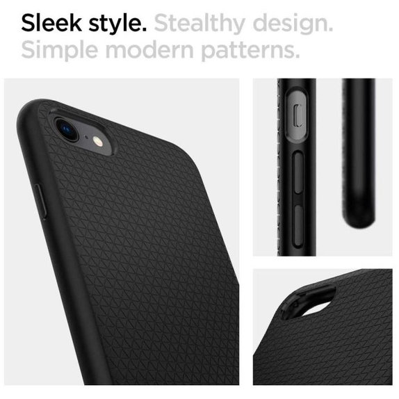 Spigen - Hülle Liquid Air für iPhone 7, 8, SE 2020 & SE 2022, schwarz