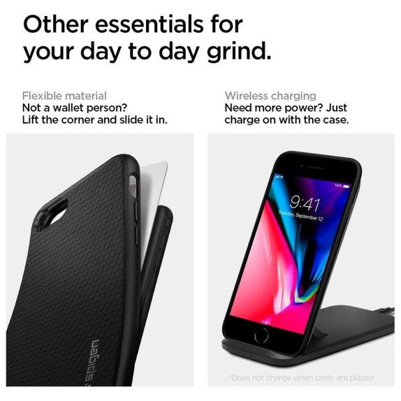 Spigen - Hülle Liquid Air für iPhone 7, 8, SE 2020 & SE 2022, schwarz