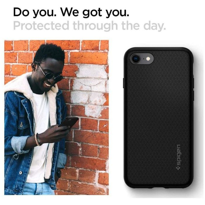 Spigen - Hülle Liquid Air für iPhone 7, 8, SE 2020 & SE 2022, schwarz