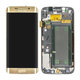 Samsung Galaxy S6 Edge G925F - LCD Display + Touchscreen Front Glas + Rahmen (Gold Platinum) - GH97-17162C, GH97-17317C, GH97-17334C Genuine Service Pack
