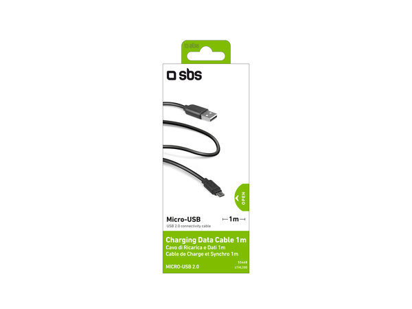 SBS - Micro-USB / USB Kabel (1m), schwarz