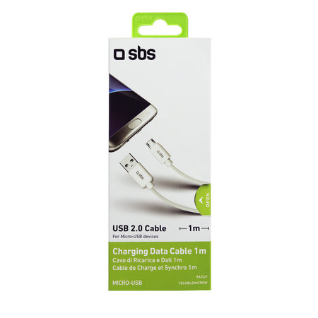 SBS - Micro-USB / USB Kabel (1m), weiß