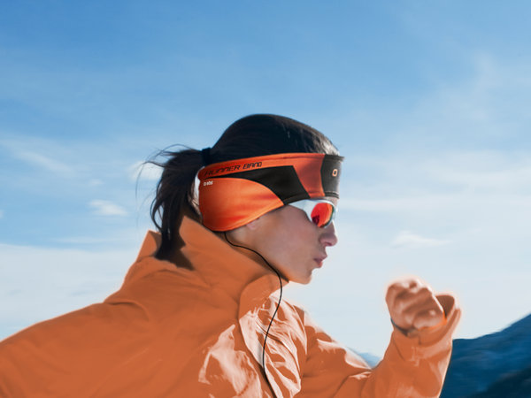 SBS - Sport-Stirnband mit Kopfhörer, orange