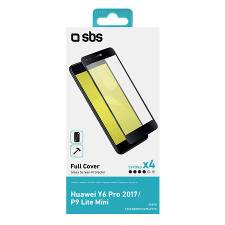 SBS - Tempered Glass Full Cover für Huawei Y6 Pro 2017 / P9 Lite Mini, schwarz