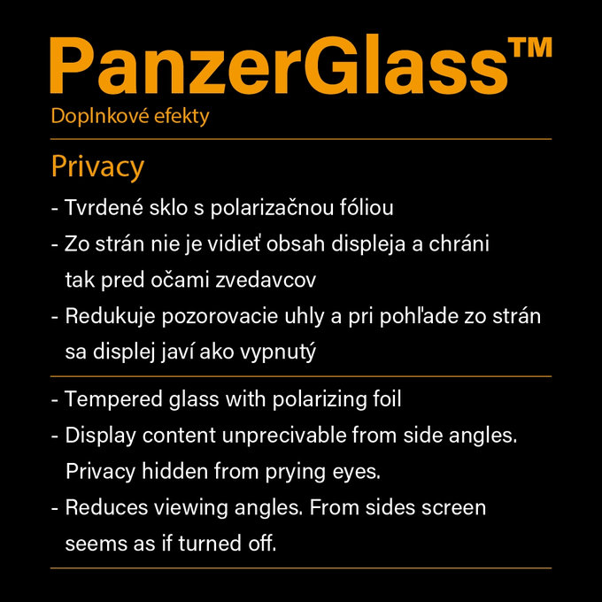 PanzerGlass - Gehärtetes Glas Privacy Standard Fit für iPhone X, XS und 11 Pro, transparent