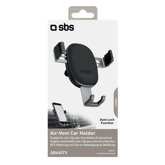 SBS - Schwerkraft Autohalterung, Universal Vent, schwarz
