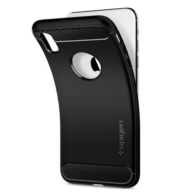 Spigen - Hülle Rugged Armor für iPhone XR, schwarz