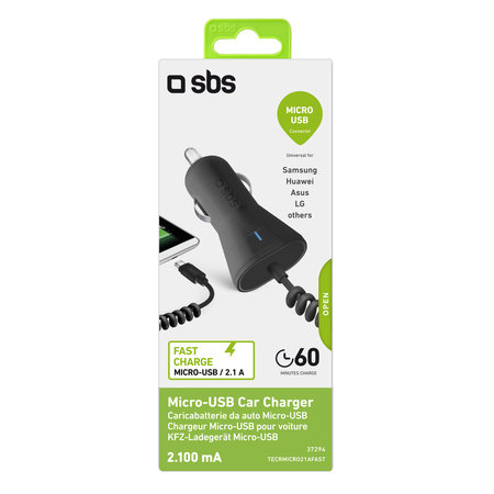 SBS - Auto-Ladegerät Micro-USB, 2.1A, schwarz