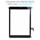 Apple iPad Air - Touchscreen Front Glas + Home Taste (Black)