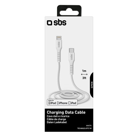 SBS - Lightning / USB-C Kabel (1m), schwarz