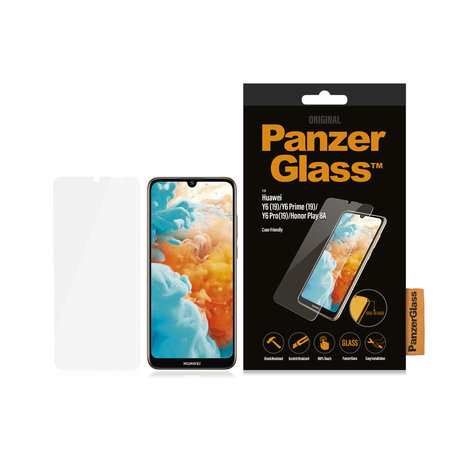 PanzerGlass - Gehärtetes Glas Case Friendly für Huawei Y6, Y6 Pro, Y6 Prime 2019, Honor Play 8A, transparent