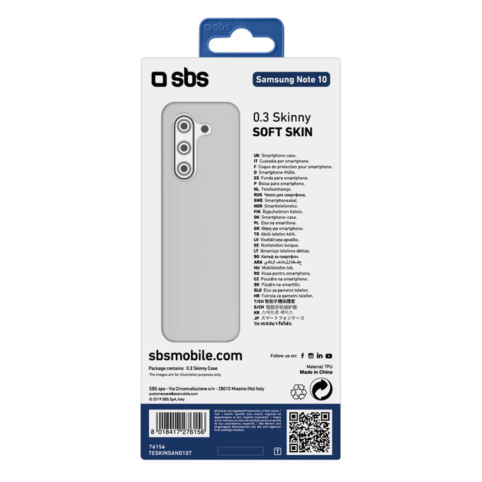 SBS - Fall Skinny für Samsung Galaxy Note 10, transparent