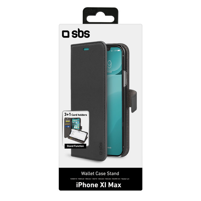 SBS - Fall Wallet Stand für iPhone 11 Pro Max, schwarz
