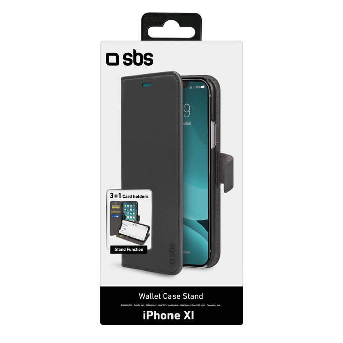 SBS - Fall Wallet Stand für iPhone 11 Pro, schwarz