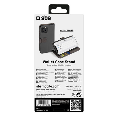 SBS - Fall Wallet Stand für iPhone 11 Pro, schwarz