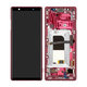 Sony Xperia 5 - LCD Display + Touchscreen Front Glas + Rahmen (Red) - 1319-9456 Genuine Service Pack