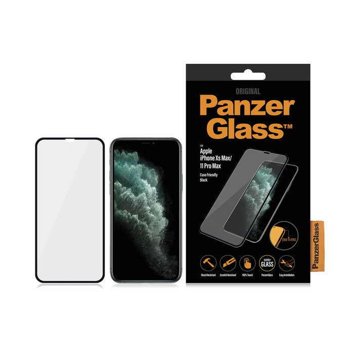 PanzerGlass - Gehärtetes Glas Case Friendly für iPhone XS Max und 11 Pro Max, schwarz