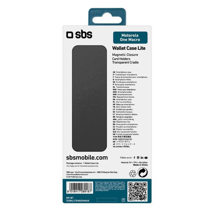 SBS - Fall Book für Motorola One Macro, schwarz