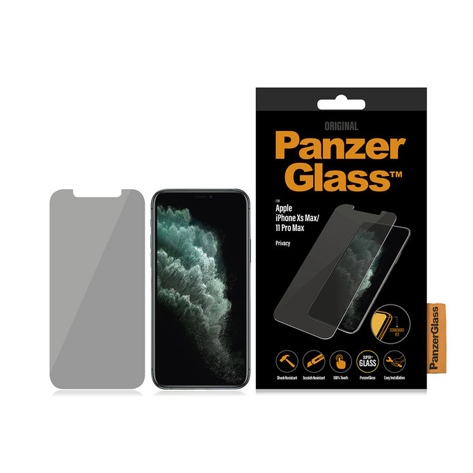 PanzerGlass - Gehärtetes Glas Privacy Standard Fit für iPhone XS Max und 11 Pro Max, transparent