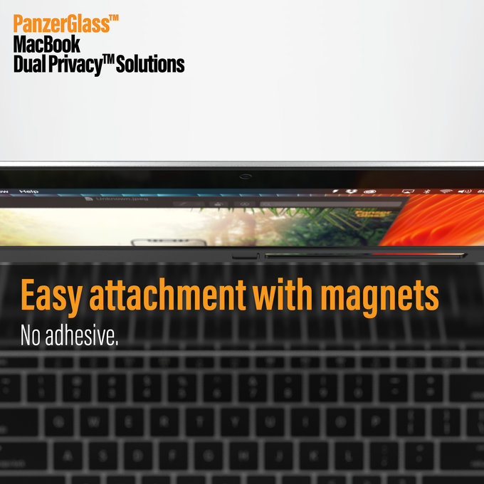 PanzerGlass - Gehärtetes Glas Dual Privacy für MacBook 12", schwarz
