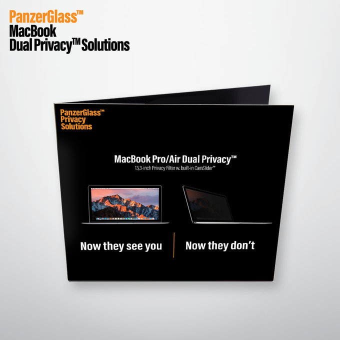 PanzerGlass - Gehärtetes Glas Dual Privacy für MacBook / Air / Pro 13 ", schwarz
