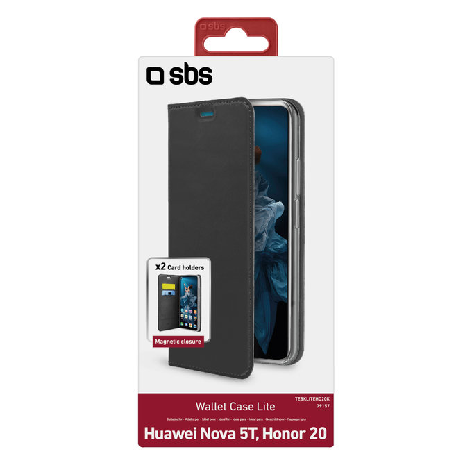 SBS - Fall Book Wallet Lite für Honor 20, Huawei Nova 5T, schwarz