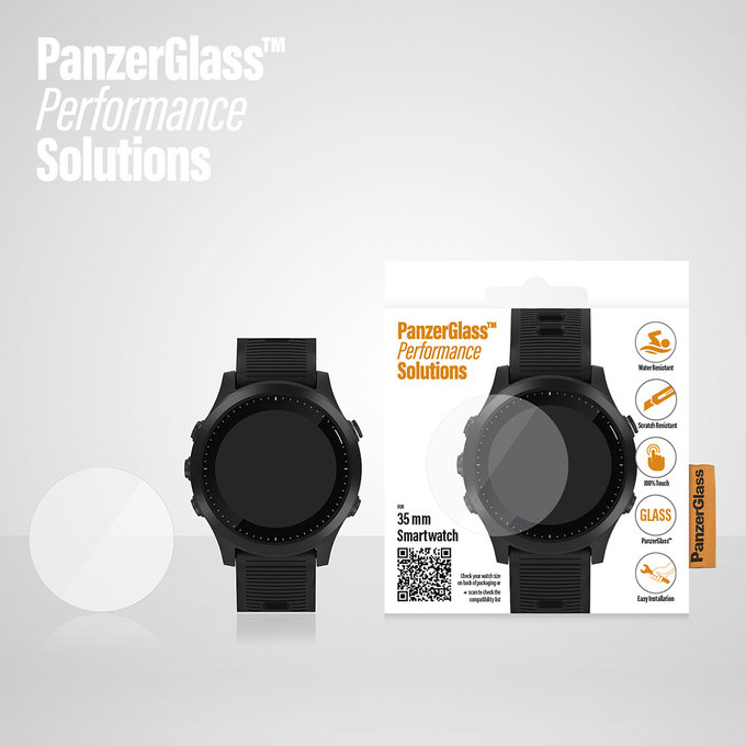 PanzerGlass - Universelles gehärtetes Glas Flachglas für Smartwatch (35 mm), transparent