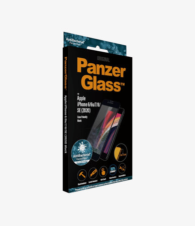 PanzerGlass - Gehärtetes Glas Case Friendly AB für iPhone 6, 6s, 7, 8, SE 2020 und SE 2022, schwarz