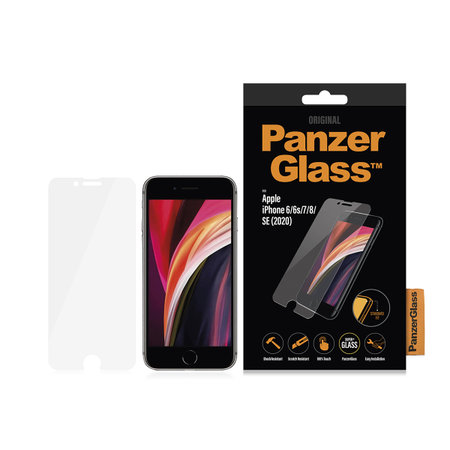 PanzerGlass - Gehärtetes Glas Standard Fit für iPhone SE 2020, 8, 7, 6s, 6, transparent