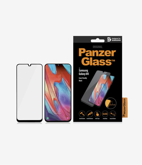 PanzerGlass - Gehärtetes Glas Case Friendly für Samsung Galaxy A41, schwarz