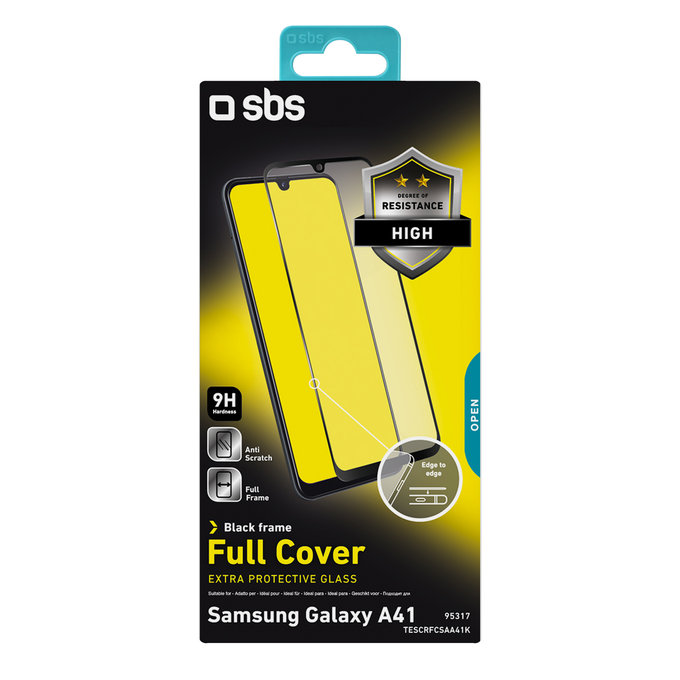 SBS - Gehärtetes Glas Full Cover für Samsung Galaxy A41, schwarz