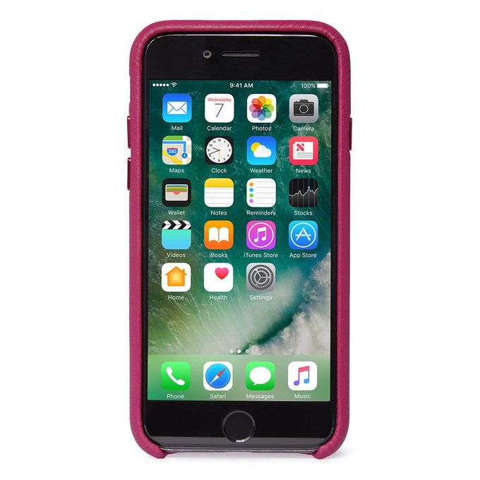 Decoded Leather Back Cover Lederhülle für iPhone SE 2020/8/7, pink