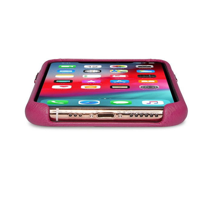 Decoded Leather Back Cover Ledertasche für iPhone X / Xs, pink