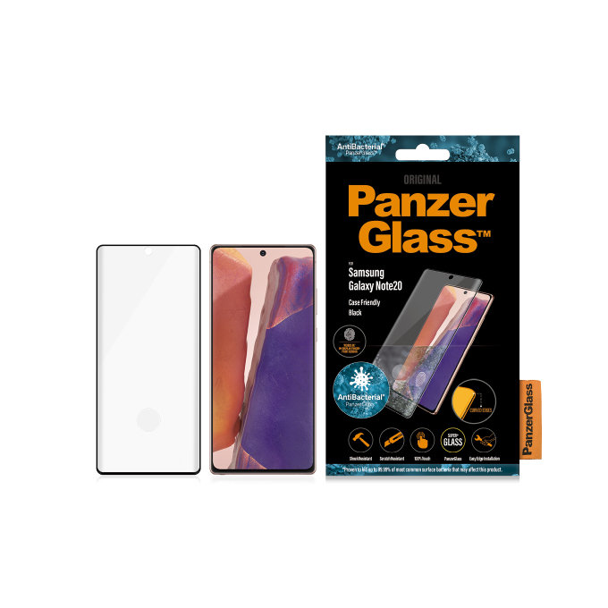PanzerGlass - Gehärtetes Glas Case Friendly für Samsung Galaxy Note 20, Fingerprint komp., black