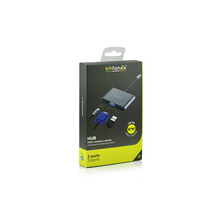 Fonex - USB Hub 3v1, grau