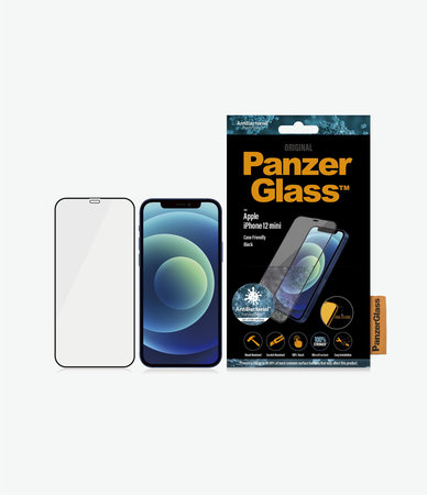 PanzerGlass - Gehärtetes Glas Case Friendly AB für iPhone 12 mini, schwarz