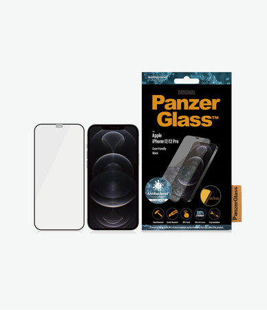 PanzerGlass - Gehärtetes Glas Case Friendly AB für iPhone 12 und 12 Pro, schwarz