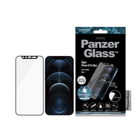 PanzerGlass - Hartglas-Hülle Friendly CamSlider Swarovski AB für iPhone 12 Pro Max, schwarz