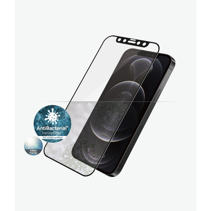 PanzerGlass - Gehärtetes Glas Case Friendly AntiGlare für iPhone 12 und 12 Pro, schwarz