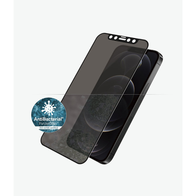 PanzerGlass - Gehärtetes Glas Privacy Case Friendly AB für iPhone 12 und 12 Pro, schwarz