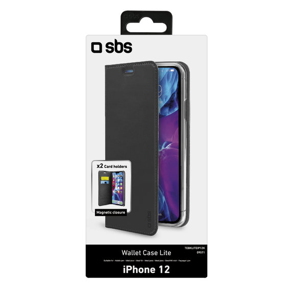 SBS - Fall Book Wallet Lite für iPhone 12 mini, schwarz