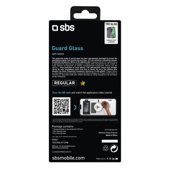 SBS - Gehärtetes Glas für iPhone 12 Pro Max, transparent