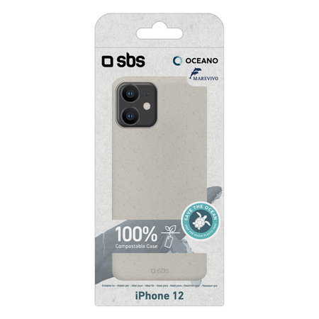 SBS - Fall Oceano für iPhone 12 mini, 100% kompostierbar, weiß