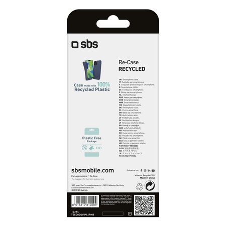 SBS - TPU-Hülle für iPhone 12 Pro Max, recycelt, Öko-Verpackung, blau