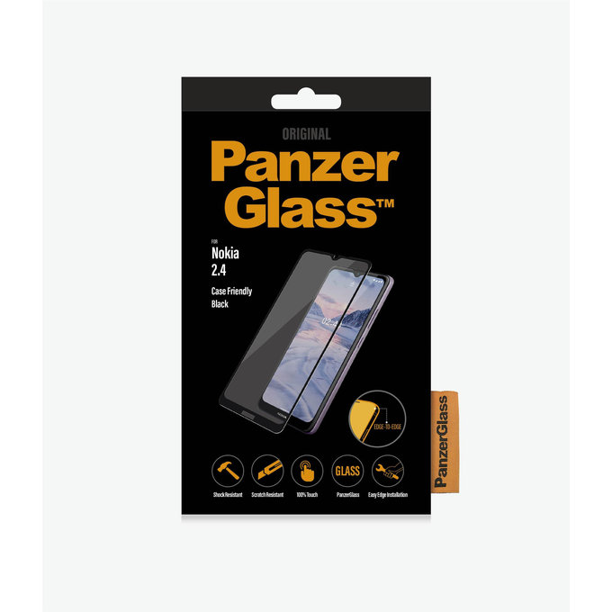PanzerGlass - Gehärtetes Glas Case Friendly für Nokia 2.4, black