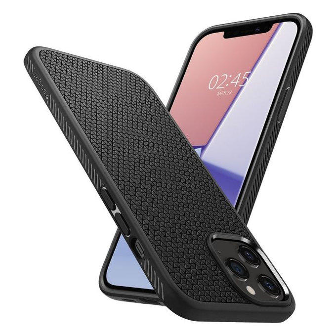 Spigen - Hülle Liquid Air für iPhone 12 a 12 Pro, schwarz