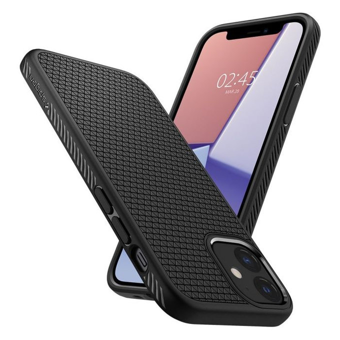 Spigen - Hülle Liquid Air für iPhone 12 mini, schwarz