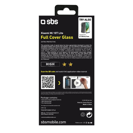 SBS - Gehärtetes Glas Full Cover für Xiaomi Mi 10T Lite 5G, schwarz