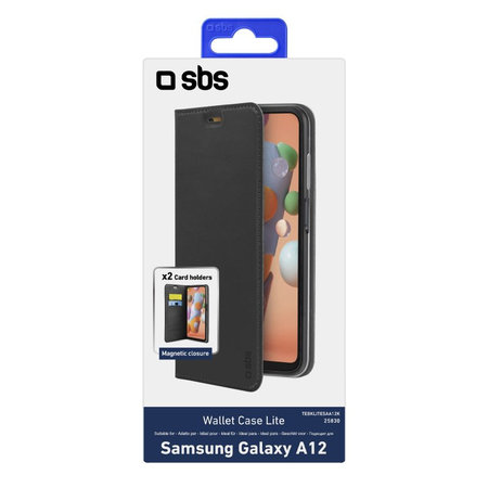 SBS - Fall Book Wallet Lite für Samsung Galaxy A12, schwarz