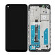 Motorola Moto G8 XT2045 - LCD Display + Touchscreen Front Glas + Rahmen (Black) - 5D68C16383 Genuine Service Pack
